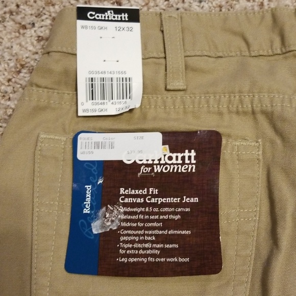 Carhartt relaxed fit canvas carpenter jean 12x32 - Picture 3 of 4